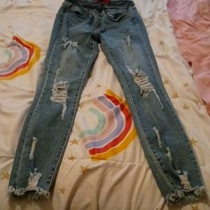 I am selling ripped blue jeans, which are from Aeropostale.